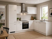 Design hoek keuken met apparatuur, kevin, wit