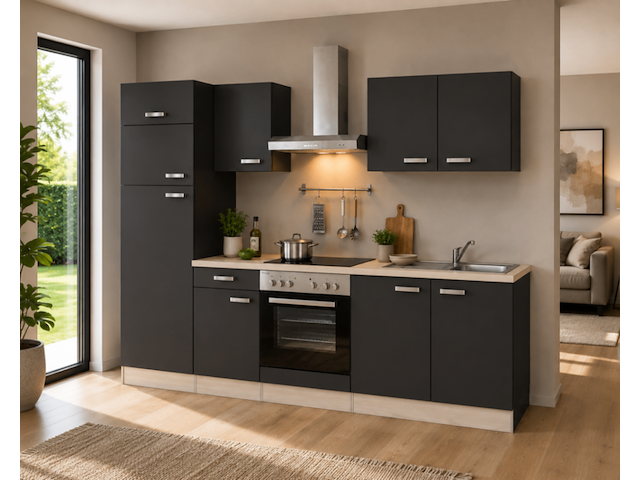 Design keuken inclusief apparatuur, jimmy, antraciet - afbeelding 1 van  7