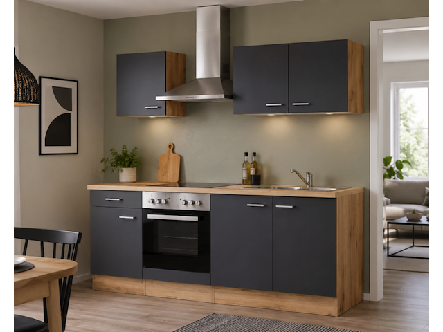 Design keuken met apparatuur, jerome, antraciet - afbeelding 1 van  7