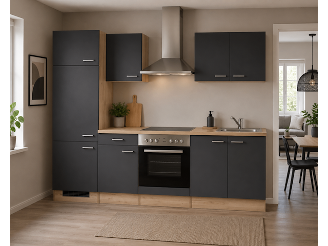 Design keuken met apparatuur, maxime, antraciet - afbeelding 1 van  8