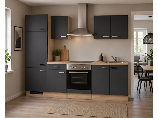 Design keuken met apparatuur, maxime, antraciet - afbeelding 1 van  8