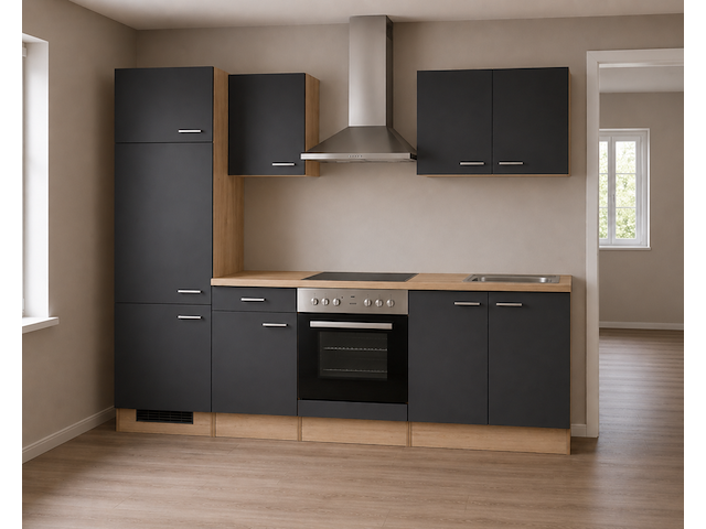 Design keuken met apparatuur, maxime, antraciet - afbeelding 2 van  8