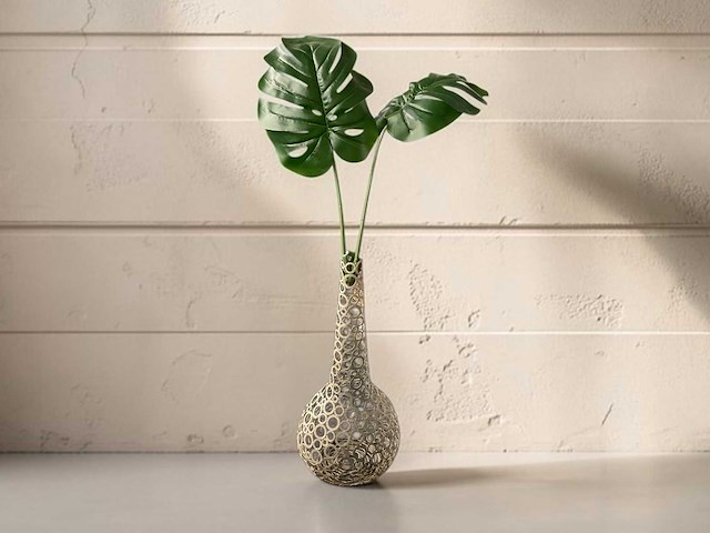 Design metalen bloempot met inhoud - afbeelding 1 van  3