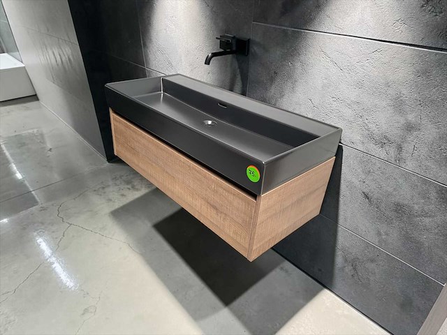Design onderkast met keramische wastafel 102x46cm - afbeelding 1 van  5