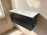 Design onderkast met solid surface wastafel 102x46cm - afbeelding 1 van  5