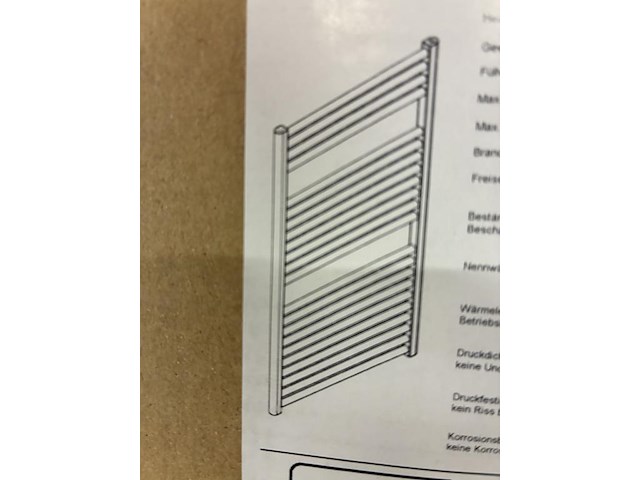 Design radiator hsk wit met afmeting 121,5 x 50 cm. - afbeelding 2 van  2