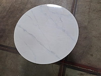 Design ronde salontafel v.v. marmerlook tafelblad en zandlopervormig onderstel ø 75cm - afbeelding 5 van  5