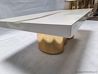 Design salontafel met goudkleurig onderstel - afbeelding 3 van  6