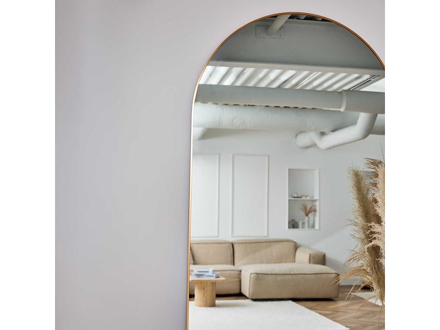 Design spiegel met boog goud 200x100 cm - afbeelding 4 van  4