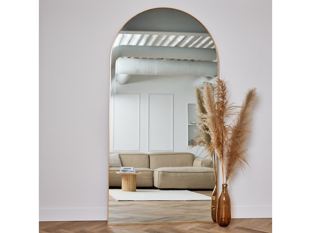 Design spiegel met boog goud 200x100 cm - afbeelding 1 van  4