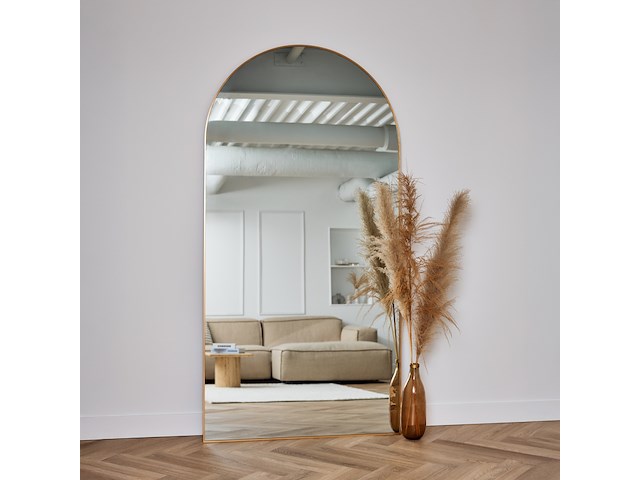 Design spiegel met boog goud 200x100 cm - afbeelding 2 van  4