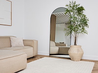 Design spiegel met boog zwart 180x70 cm - afbeelding 3 van  5
