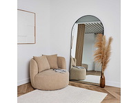 Design spiegel met boog zwart 200x100 cm - afbeelding 4 van  5