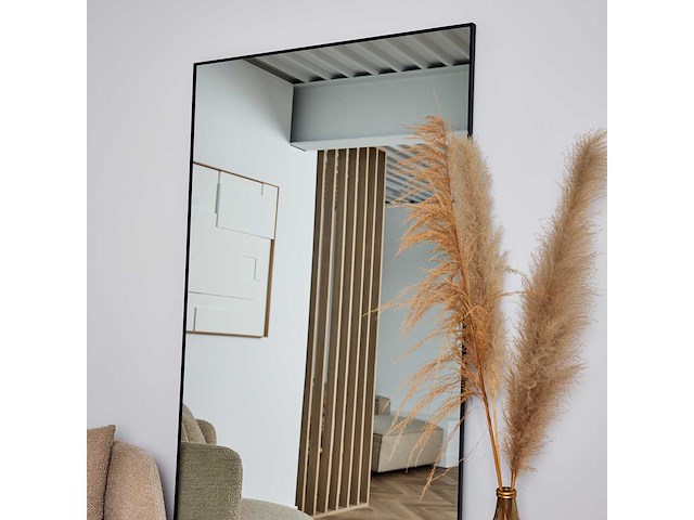 Design spiegel zwart 200x100 cm - afbeelding 4 van  5
