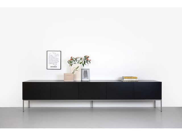 Design tv-meubel met frame, raat, loef | 275, zwart, staand of zwevend - afbeelding 1 van  4