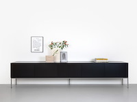 Design tv-meubel met frame, raat, loef | 275, zwart, staand of zwevend