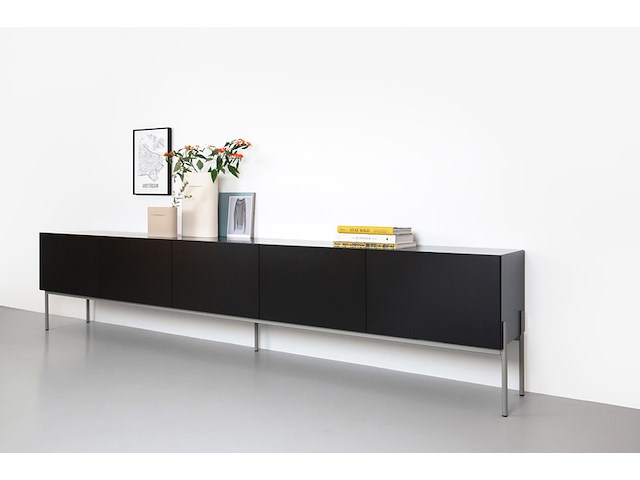 Design tv-meubel met frame, raat, loef | 275, zwart, staand of zwevend - afbeelding 2 van  4