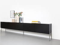 Design tv-meubel met frame, raat, loef | 275, zwart, staand of zwevend - afbeelding 2 van  4