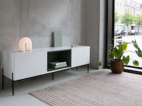 Design tv-meubel met onderstel, raat, loef ov | 165, wit/groen, staand of zwevend