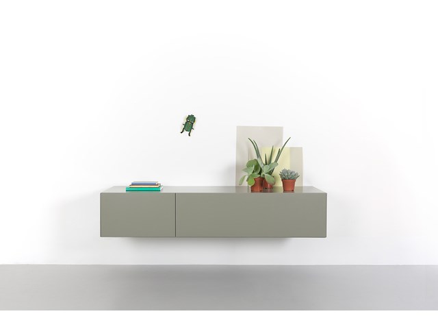 Design tv-meubel, raat, halm | 150, mosgrau, staand of zwevend - afbeelding 2 van  2