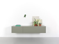 Design tv-meubel, raat, halm | 150, mosgrau, staand of zwevend - afbeelding 2 van  2