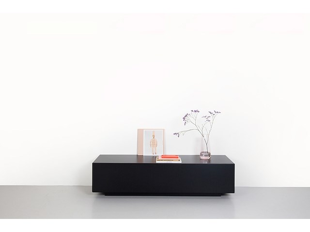 Design tv-meubel, raat, norm | 120 lowboard, zwart, staand of zwevend - afbeelding 1 van  2