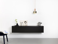 Design tv-meubel, raat, norm | 120 lowboard, zwart, staand of zwevend - afbeelding 2 van  2