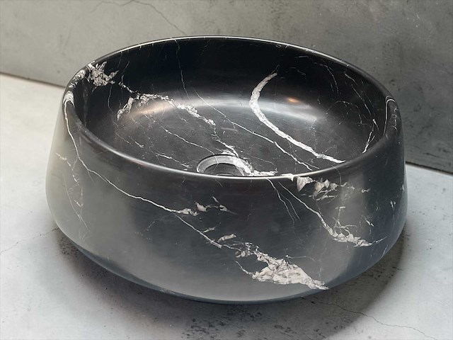 Design waskom van massieve natuursteen 42x13cm - afbeelding 1 van  3