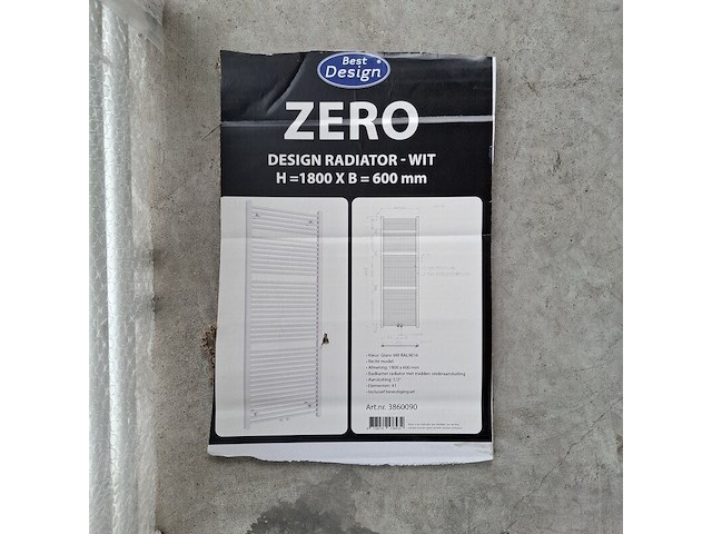 Designradiator best design, zero, glans wit - afbeelding 3 van  4