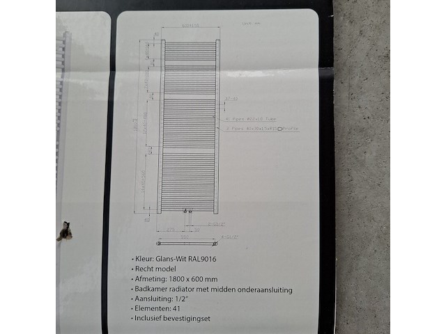 Designradiator best design, zero, glans wit - afbeelding 4 van  4