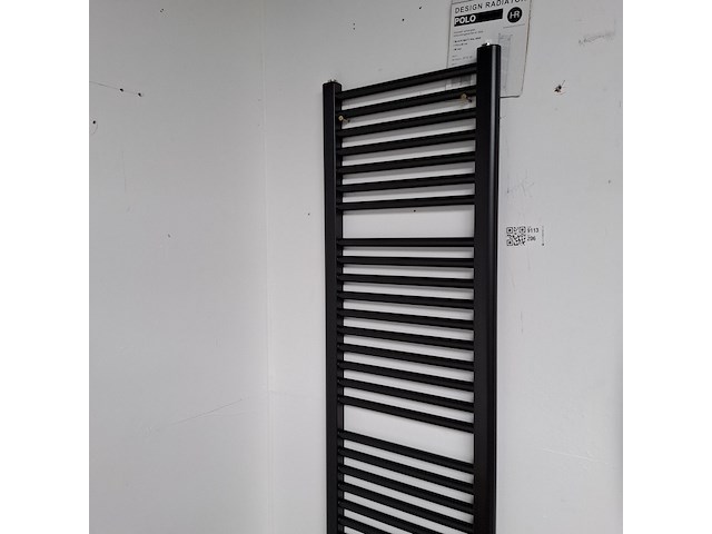 Designradiator, hr badmeubelen, polo, black metal (ral 9005) - afbeelding 2 van  4