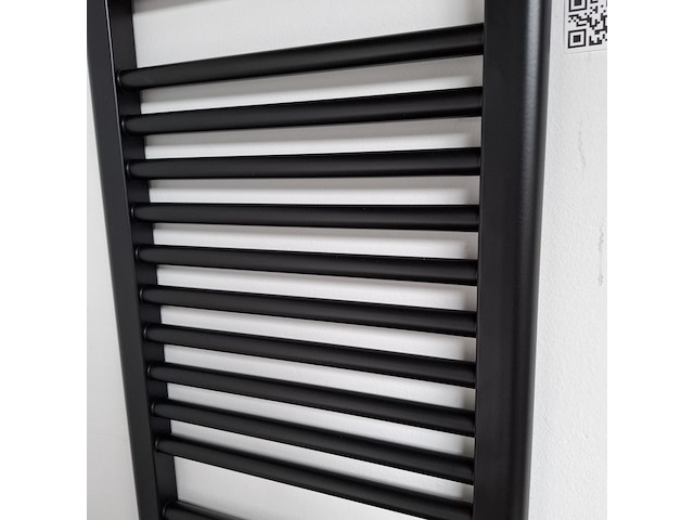 Designradiator, hr badmeubelen, polo, black metal (ral 9005) - afbeelding 3 van  4