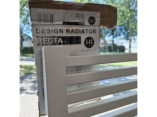 Designradiator, hr badmeubelen, recta, mat wit - afbeelding 2 van  3