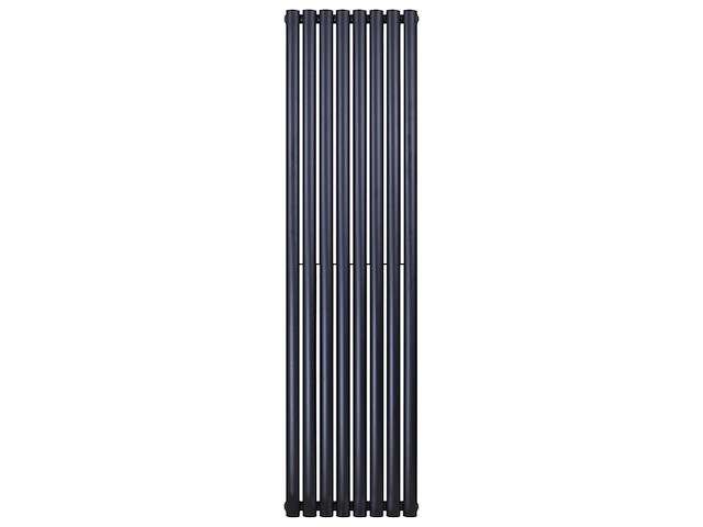 Designradiator ovaal enkel 180x47,2 cm, belrad o.b.12-1800/472, mat zwart - afbeelding 1 van  4
