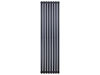 Designradiator ovaal enkel 180x47,2 cm, belrad o.b.12-1800/472, mat zwart - afbeelding 1 van  4