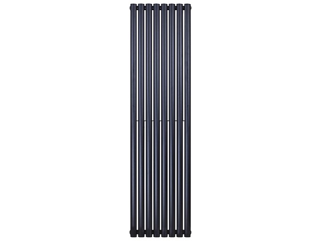 Designradiator ovaal enkel 180x47,2 cm, belrad o.b.12-1800/472, mat zwart - afbeelding 1 van  3