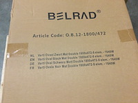 Designradiator ovaal enkel 180x47,2 cm, belrad o.b.12-1800/472, mat zwart - afbeelding 2 van  3