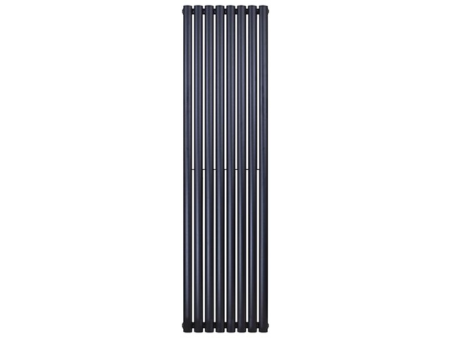 Designradiator ovaal enkel 180x47,2 cm, belrad o.b.12-1800/472, mat zwart - afbeelding 1 van  3