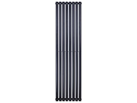 Designradiator ovaal enkel 180x47,2 cm, belrad o.b.12-1800/472, mat zwart - afbeelding 1 van  3