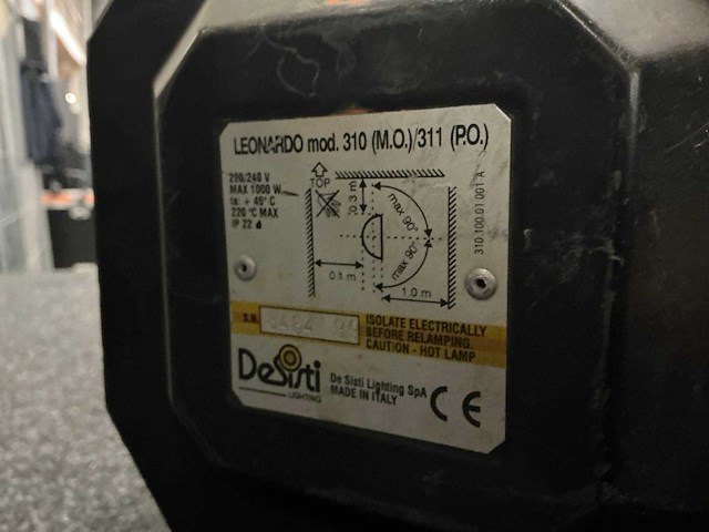 Desisti leonardo 310/11 1kw spotlight (10x) - afbeelding 6 van  9