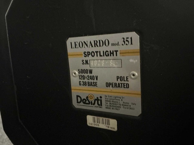 Desisti leonardo 351 5kw spotlight (3x) - afbeelding 8 van  9