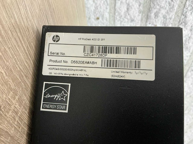 Desktop - hewlett-packard - hp prodesk 400 g1 sff - afbeelding 3 van  5