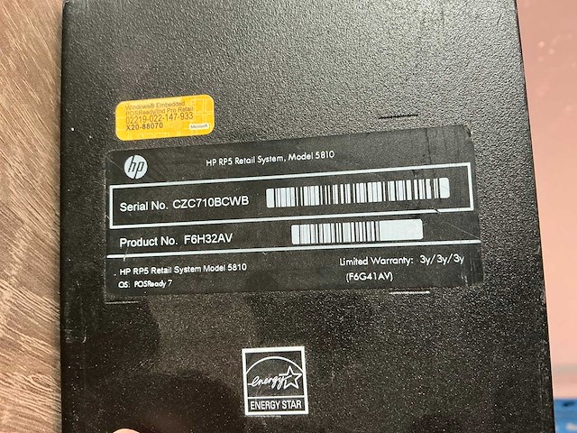 Desktop - hewlett-packard - hp rp5 retail system model 5810 - afbeelding 3 van  5