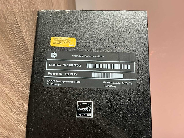 Desktop - hewlett-packard - hp rp5 retail system model 5810 - afbeelding 3 van  5