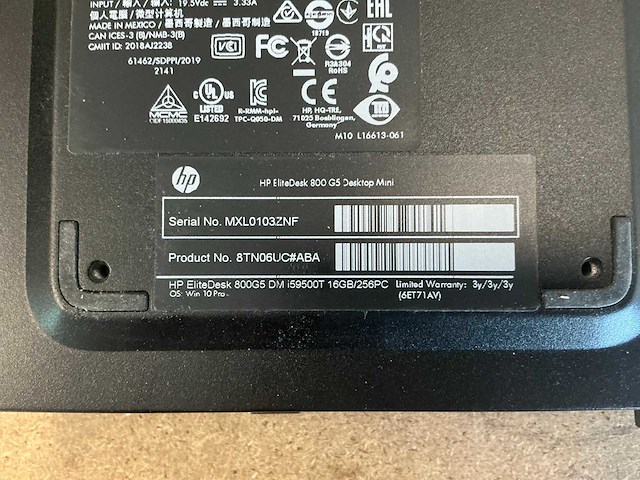 Desktop - hp - hp elitedesk 800 g5 desktop mini - afbeelding 3 van  3