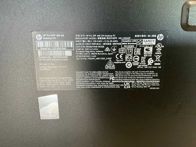 Desktop - hp - hp pro sff 400 g9 desktop pc - afbeelding 3 van  3