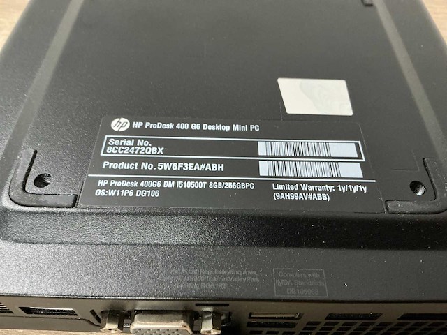 Desktop - hp - hp prodesk 400 g6 desktop mini pc - afbeelding 3 van  4