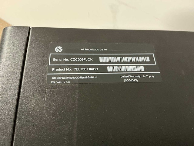 Desktop - hp - hp prodesk 400 g6 mt - afbeelding 7 van  8