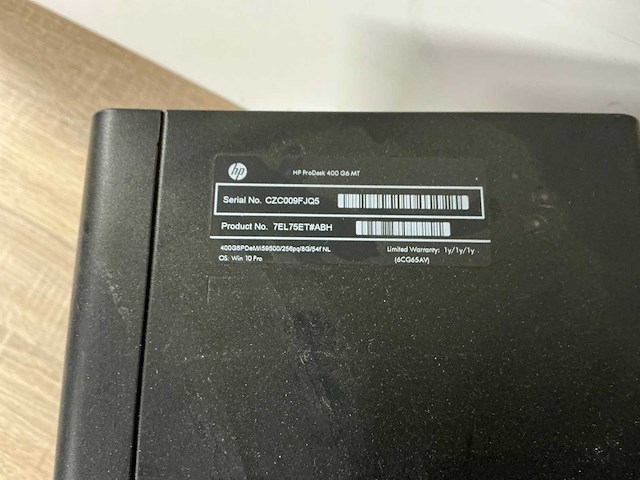 Desktop - hp - hp prodesk 400 g6 mt - afbeelding 3 van  4