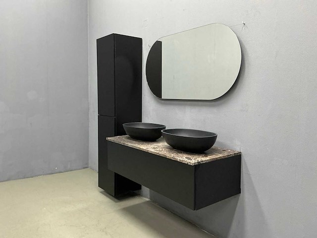 Detremmerie - black mat/marmer - badmeubelset 120 cm - afbeelding 1 van  12